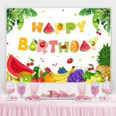 Tropisch Frucht Sommer Glücklich Geburtstag Hintergrund Für Kinder